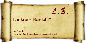Lackner Bartó névjegykártya